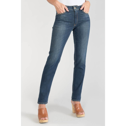 Jeans push-up regular, droit taille haute PULP, longueur 34 bleu en coton Rae Le Temps des Cerises Mode femme
