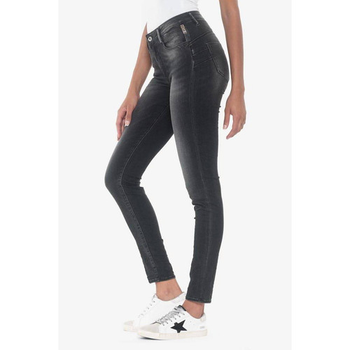 Jeans push-up slim taille haute PULP, 7/8ème noir en coton Zoe Le Temps des Cerises