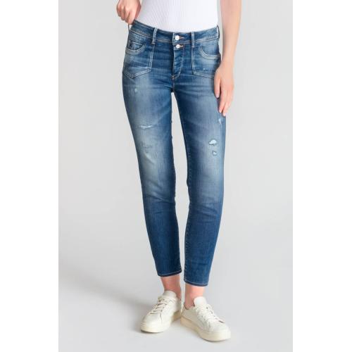 Jeans push-up slim taille haute PULP, 7/8ème bleu Agnes en coton Le Temps des Cerises Mode femme