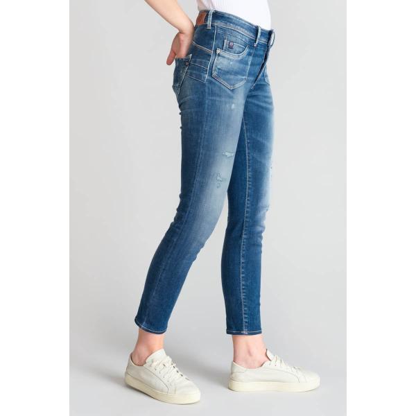Jeans push-up slim taille haute PULP, 7/8ème bleu Agnes en coton Le Temps des Cerises Mode femme