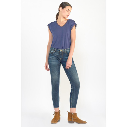 Le Temps des Cerises - Jeans skinny POWER, 7/8ème bleu en coton Lucy - jeans skinny femme