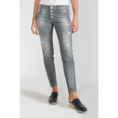 Jeans skinny POWER, 7/8ème gris en coton Le Temps des Cerises Mode femme
