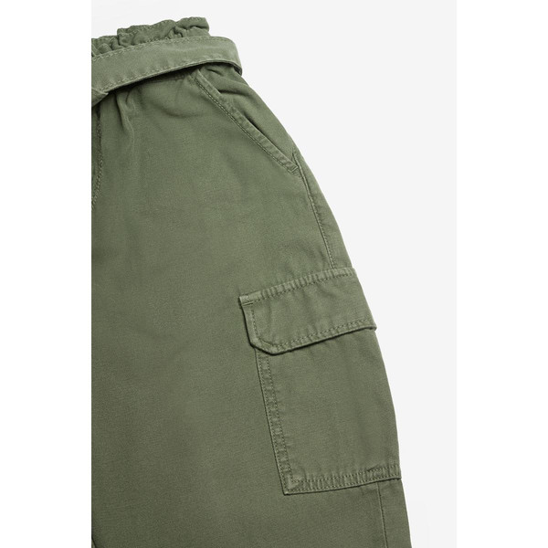 Pantalon loose, large MILA vert en coton Pantalon / Jean / Legging  fille