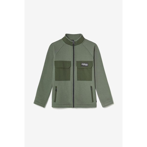 Veste zippée Moltobo kaki vert en coton pour garçon Pull / Gilet / Sweatshirt garçon