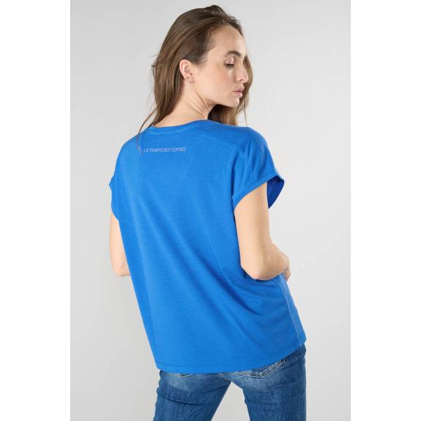 Tee-Shirt DIODIS bleu Eva en tencel T-shirt manches courtes