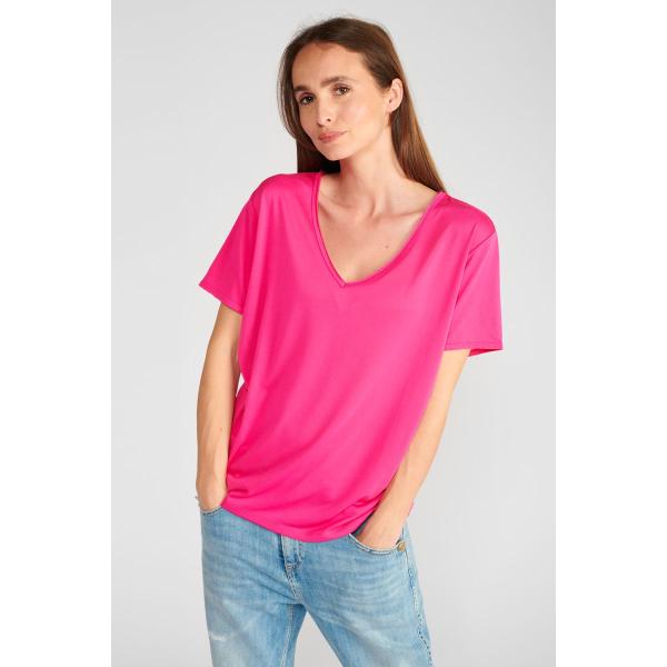 Tee-Shirt PARODIA rose en tencel Le Temps des Cerises Mode femme