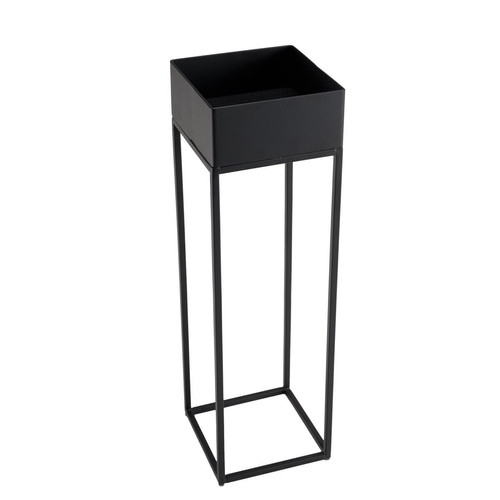 Macabane - Sellette carrée / porte plantes MM Noir piètement métal - Vase Design