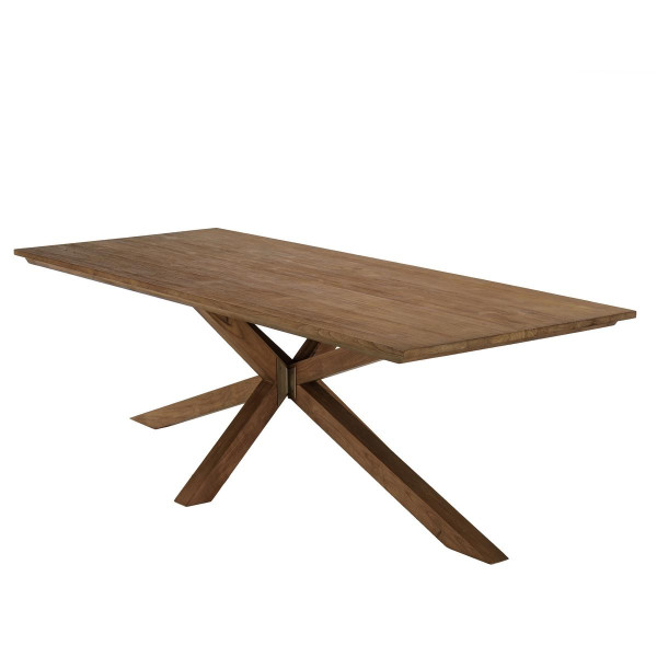 Table à manger rectangulaire 240x100cm en bois teck recyclé  Marron MACABANE Meuble & Déco