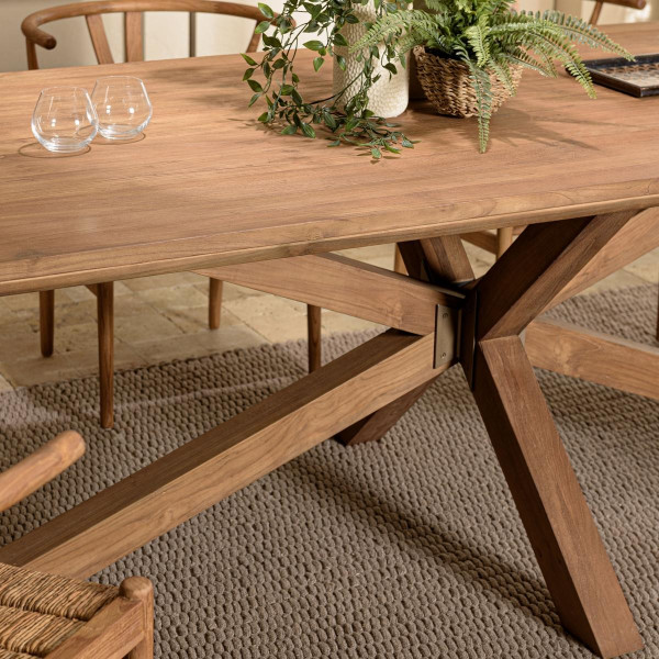 Table à manger rectangulaire 240x100cm en bois teck recyclé  MACABANE