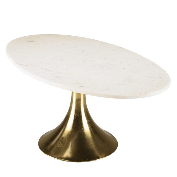Table basse plateau marbre avec pied évasé doré JAMES  Doré MACABANE Meuble & Déco