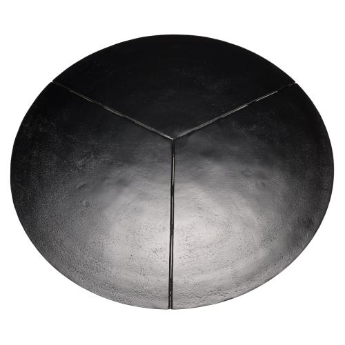 Table basse ronde en Aluminium JAMES Noir mat  Noir MACABANE Meuble & Déco