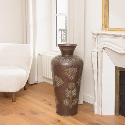 Macabane - Vase alu couleur cuivre foncé patine antique HONORE - Vase Design