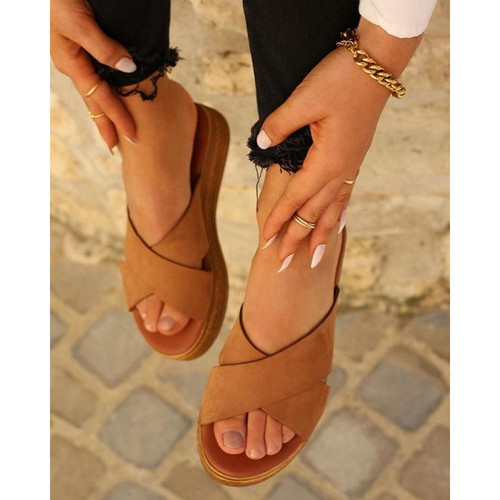 Mes jolis nu pieds - Sandales femme cuir marron - Mes jolis nu pieds