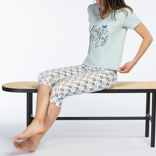 Naf Naf homewear - Ensemble Pyjama corsaire - Bleu - Naf Naf Homewear