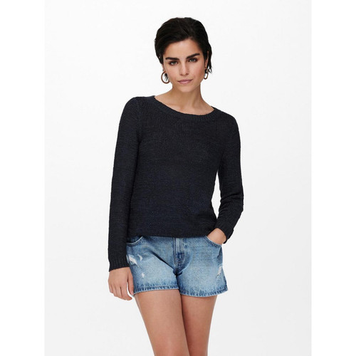 Only - Pull en maille Col rond Manches longues bleu Hazel - Pull femme