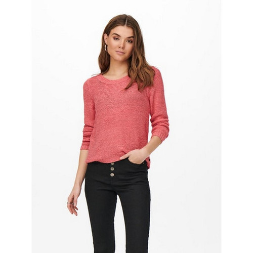 Only - Pull en maille Col rond Manches longues rose Lou - Pull femme
