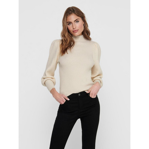 Pull en maille Col haut Manches longues blanc Only Mode femme