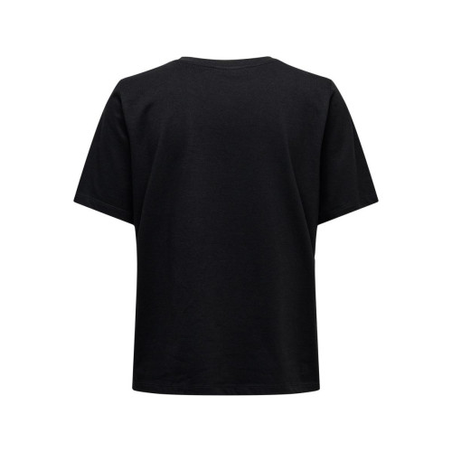 T-shirt Col rond Manches courtes noir en coton Ella Only Mode femme