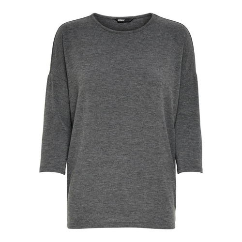Top Col rond Manches 3/4 gris Only Mode femme