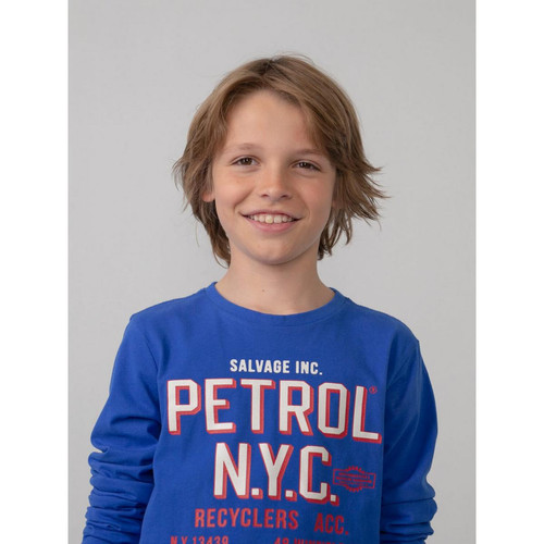 T-shirt à Manches à Longues Garçon Bleu - Petrol en coton T-shirt / Polo garçon
