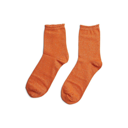 Chaussettes orange en coton Pieces Mode femme