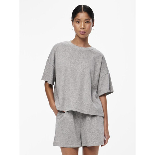 Sweat-shirt gris en coton Pieces Mode femme
