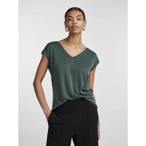 T-shirt comfort fit manches courtes vert en viscose Ida Pieces Mode femme