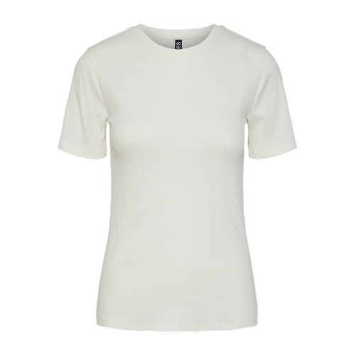 Pieces - T-shirt slim fit manches courtes blanc en coton Zoé - T shirts manches courtes femme blanc