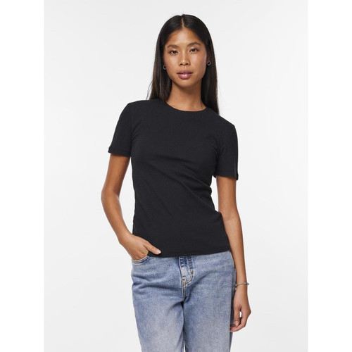 T-shirt slim fit manches courtes noir en coton Hope Pieces Mode femme