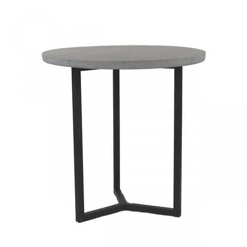 Table d'appoint de table CLAY en Métal Noir Noir Pomax Meuble & Déco