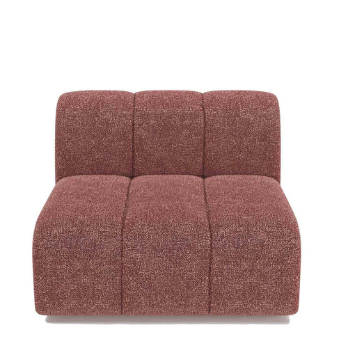 Chauffeuse 1 place pour canapé modulable laine bouclée rose HELENE POTIRON PARIS