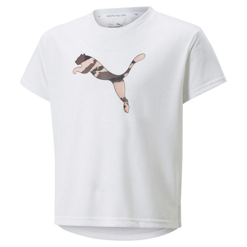 Puma - Tee-shirt en coton blanc MDRN SPT - t shirts manches courtes fille