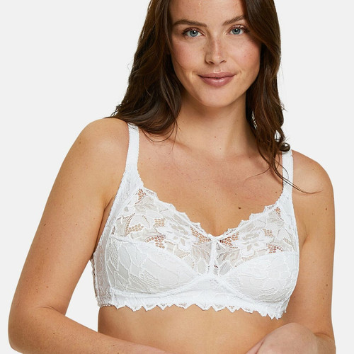 Soutien-Gorge Sans Armatures Blanc en coton Sans Complexe Mode femme