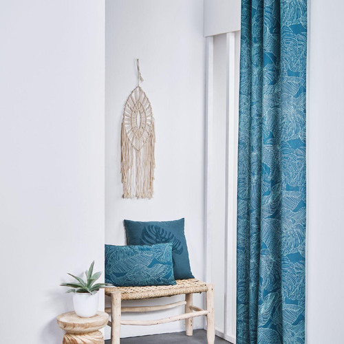Today - Rideau KALI Magdalena 140 x 240 cm en coton Bleu - Rideaux Et Voilages Design