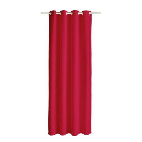 Today - Rideau à Oeillets 140 x 260 cm Polyester Uni Pomme d'Amour - Rideaux rouge
