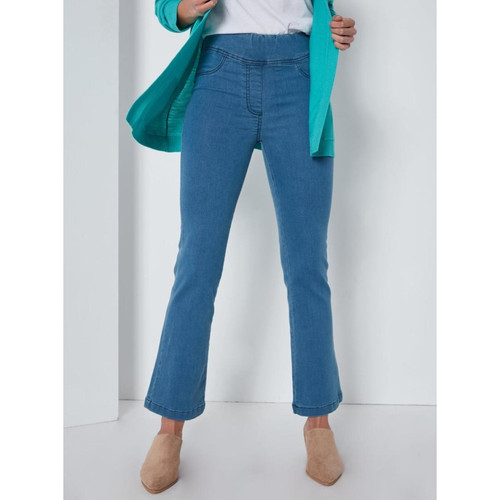 Venca - Pantalon de coupe bootstrap en jean stretch - Pantalons bleu femme