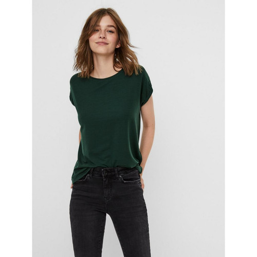 Vero Moda - T-shirts & Tops vert en coton Lucie - T-shirt femme
