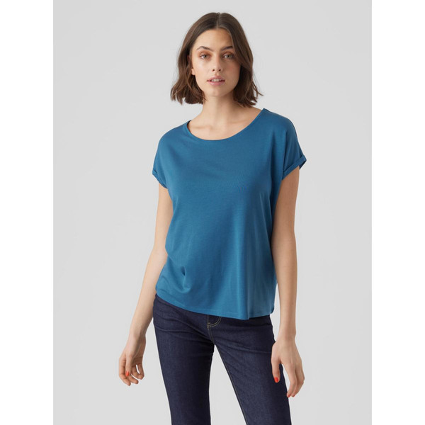 T-shirt Regular Fit Col rond Manches courtes Longueur regular bleu Mina Vero Moda Mode femme
