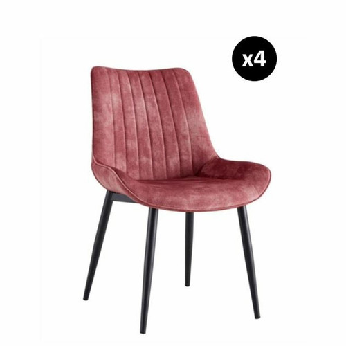 3S. x Home - Lot de 4 Chaises Val Thorens rose - Chaise Et Tabouret Et Banc Design