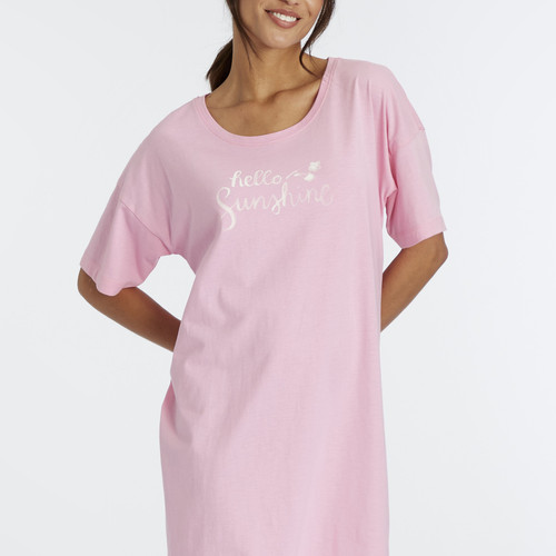 Vivance - Robe Tshirt en coton - Rose - Peignoirs femme