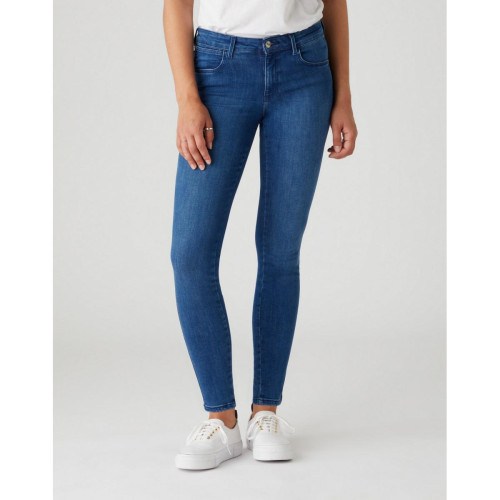 Wrangler - Skinny Bleu Stone en Coton  - jeans skinny femme