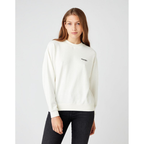 Sweatshirt Femme Retro Sweat blanc en coton Wrangler Mode femme