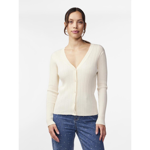 YAS - Cardigan en maille manches longues blanc - Pull, Gilet femme