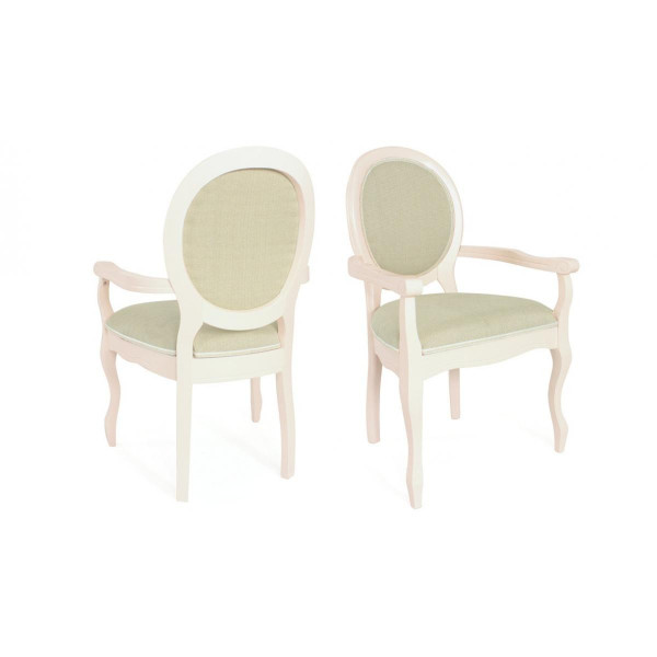 Lot de 2 chaises médaillon en tissu HENRIO Beige 3S. x Home Meuble & Déco