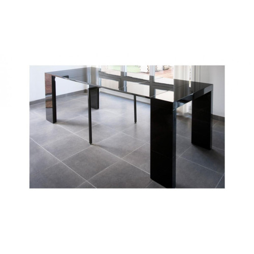 3S. x Home - Console extensible 225cm Noir Laque MAXIMB - Table