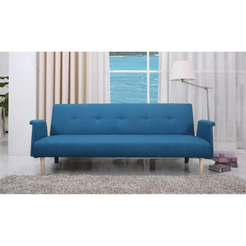 Canapé Convertible en Tissu DARNO Bleu 3S. x Home