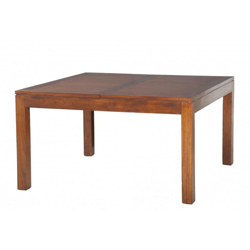 Macabane - Table à manger carrée rallonge 140/50 x 140 cm MELINDA - Table Salle A Manger Design