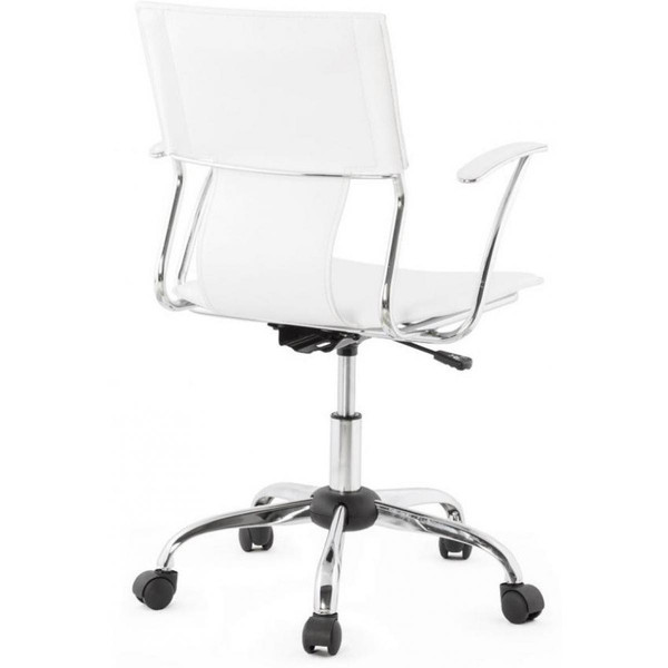 Chaise de bureau blanc et métal mobile déco VAL 3S. x Home