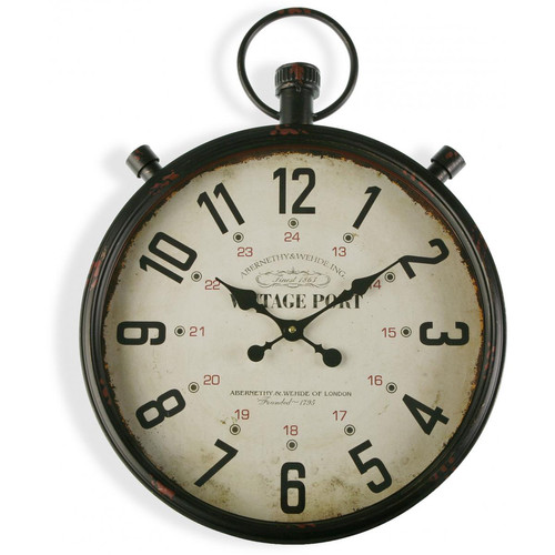 3S. x Home - Horloge Murale Métal Noir 60x44cm TAC - Horloges