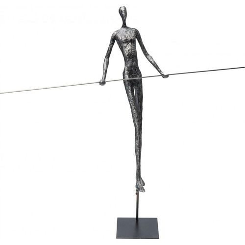 Kare Design - Statue Funambule Acier Argent 54cm CIRCUS - Mobilier Deco